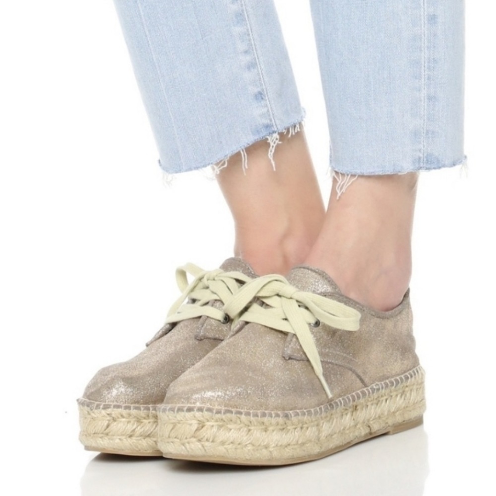 Steven Madden gold platform espadrilles vacation beach resort wear size 9